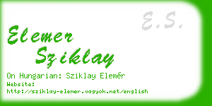 elemer sziklay business card